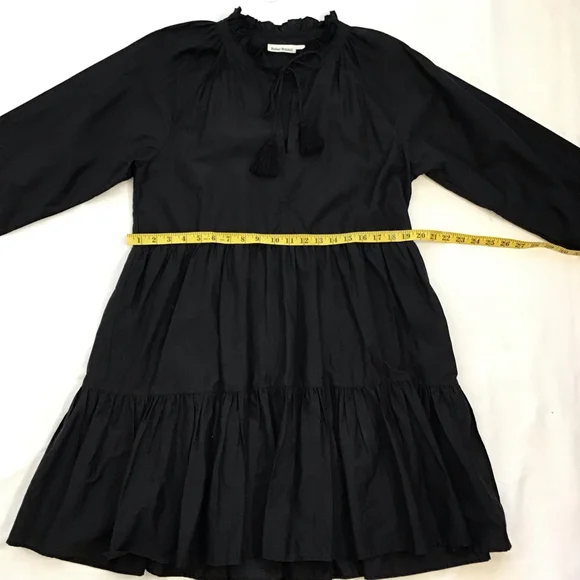 Roller Rabbit Women Elegant Black Long Sleeve Tiered Dress L - Picture 12 of 15